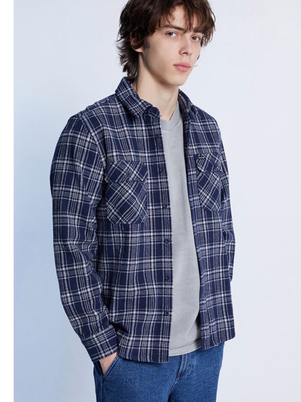 Brixton Navy Bowery Button-Down-Large